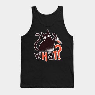 Cat With Knife Funny Cat What Tank Top